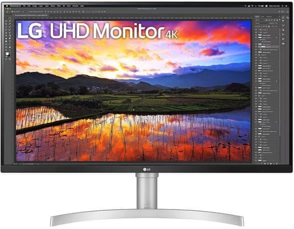 monitor LG 32UN650P-W úhlopříčka displej 32 31,5 palců 4K Ultra HD rozlišení 3840 x 2160 pestrobarevný obraz skvělý pro práci zábava hra film seriál