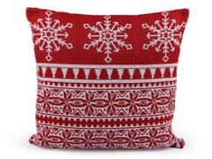 Vánoční dekorační polštář 45x45 cm gobelín - červená