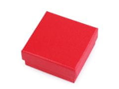 Krabička na šperky 7x7 cm - červená třpytivé