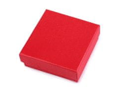 Krabička na šperky 9x9 cm - červená třpytivé