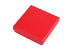 Krabička na šperky 11x11 cm - červená třpytivé