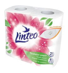 LINTEO Toaletní papír Satin - dvouvrstvý, bílý s potiskem, 4 role