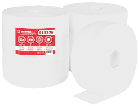 Primasoft Toaletní papír Prima Soft Jumbo - 2 vrstvý, 6 rolí
