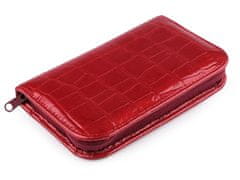 Manikúra v luxusním koženém pouzdře - červená