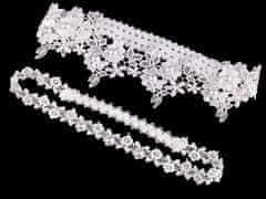 Svatební podvazkový set krajkový s perlami - bílá