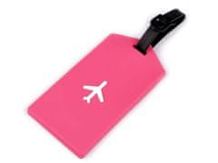 Jmenovka / visačka na kufr letadlo - pink