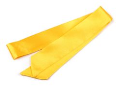 Šátek úzký do vlasů, na krk, na kabelku jednobarevný, s květy - žlutá