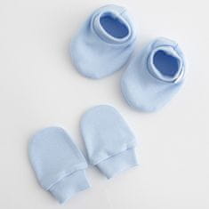 NEW BABY Kojenecký bavlněný set-capáčky a rukavičky Casually dressed modrá 0-6m - 0-6 m
