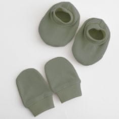 NEW BABY Kojenecký bavlněný set-capáčky a rukavičky Casually dressed zelená 0-6m - 0-6 m