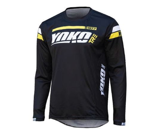 YOKO Motokrosový dres TRE černá/žlutá XXL