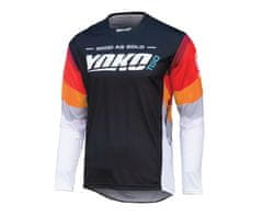 YOKO Motokrosový dres TWO černo/bílo/červený XL