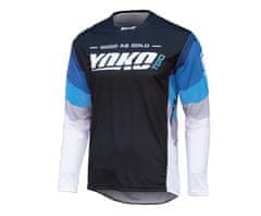 YOKO Motokrosový dres TWO černo/bílo/modrý S