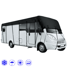 210D Střešní kryt pro karavany a přívěsy - Velikost 650 * 300 cm - Černá