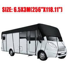 210D Střešní kryt pro karavany a přívěsy - Velikost 650 * 300 cm - Černá