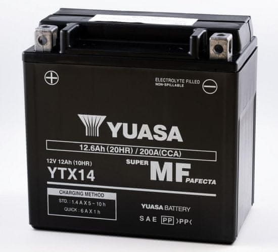 Yuasa W/C Bezúdržbová baterie s tovární aktivací - YTX14 FA YTX14