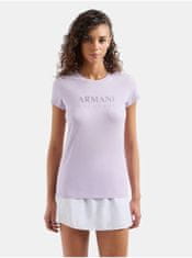 Armani Exchange Světle fialové dámské tričko Armani Exchange XS