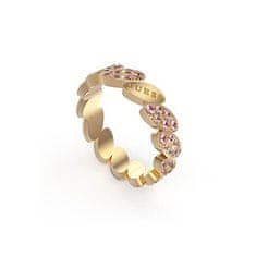 Guess Blyštivý pozlacený prsten s kubickými zirkony UBR01338-G (Obvod 54 mm)