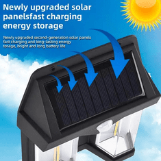 Netscroll Solární svítidlo s detektorem pohybu, s solárními světly ušetříte na nákladech za elektřinu, estetický a moderní design, osvětlení dvora, zahrady, vstupu nebo garáže, voděodolné, VillaLamp