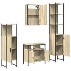 Vidaxl 4dílný set koupelnového nábytku dub sonoma kompozitní dřevo