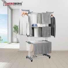 LEBULA Herzberg HG-8034GRY: Moving Clothes Rack - Grey Stojan na oblečení