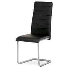 Autronic Moderní jídelní židle Židle jídelní, černá koženka, kov šedá (DCL-402 BK)