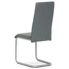 Autronic Moderní jídelní židle Židle jídelní, šedá koženka, kov šedá (DCL-402 GREY)