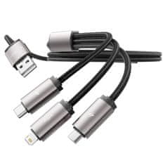 Tech-protect Ultraboost 3in1 kabel USB - Lightning / USB-C / Micro USB 3.5A 1m, šedý