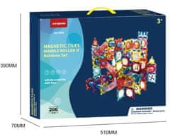 iMex Toys Magnetická stavebnice, kuličková dráha Magnetic Tiles 206ks