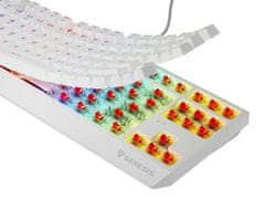 Genesis herní klávesnice THOR 230/TKL/RGB/Outemu Red/Drátová USB/US layout/Bílá