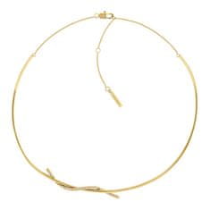 Calvin Klein Slušivý pozlacený náhrdelník s krystaly Crystallized Weave 35000511