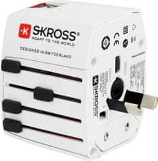 Skross Cestovní adaptér MUV USB, univerzální pro 150 zemí