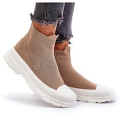 Dámské ponožkové boty Slip-on Brown velikost 41