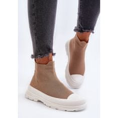 Dámské ponožkové boty Slip-on Brown velikost 41