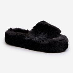 Dámské kožešinové pantofle Black velikost 41