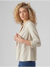 Vero Moda Béžové dámské sako s příměsí lnu Vero Moda Jesmilo XS