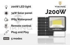 LED světlo J200W se solárním panelem