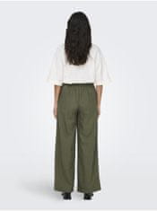 Jacqueline de Yong Khaki dámské lněné kalhoty JDY Say M
