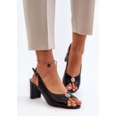 Elegantní sandály na podpatku s ozdobou velikost 41