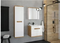 Deftrans Zrcadlová koupelnová nástěnná skříňka bílý lesk 60x50 cm Ronda