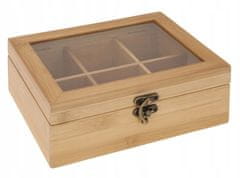 Koopman Dekorativní dřevěná krabička na čaj 21x16 cm