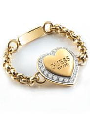 Guess Nápaditý pozlacený prsten se srdíčkem Fine Heart JUBR01429JWYG (Obvod 54 mm)