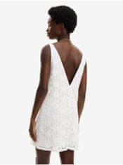 Desigual Bílé dámské krajkové šaty Desigual Lace XS