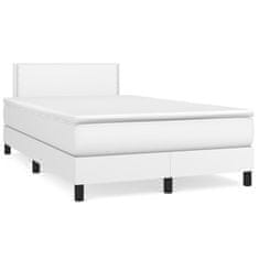 shumee Box spring postel s matrací bílá 120x190 cm umělá kůže