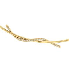 Calvin Klein Slušivý pozlacený náhrdelník s krystaly Crystallized Weave 35000511