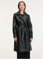 Jacqueline de Yong Černý dámský koženkový kabát JDY Vicos M