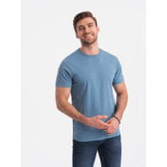 OMBRE Pánské celopotištěné tričko s barevnými písmeny modré MDN125005 S