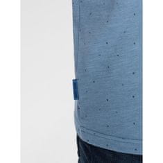 OMBRE Pánské celopotištěné tričko s barevnými písmeny modré MDN125005 S