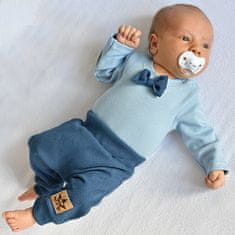 Baby Nellys 2-dílná kojenecká sada,body dl.rukáv s motýlkem,tepláčky Honzík,modrá,vel. 62