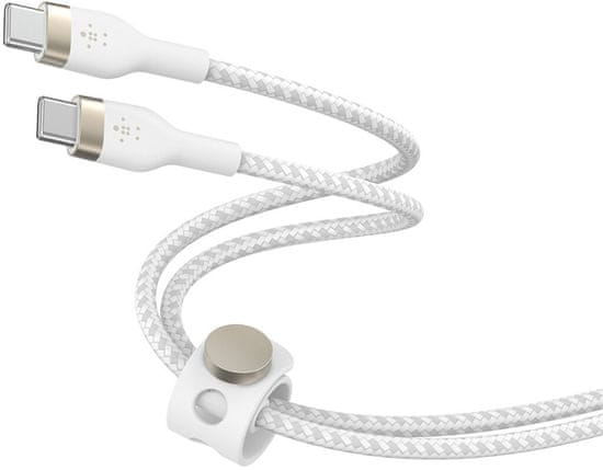 Belkin odolný kabel USB-C BOOST CHARGE PRO Flex, 3m, bílá