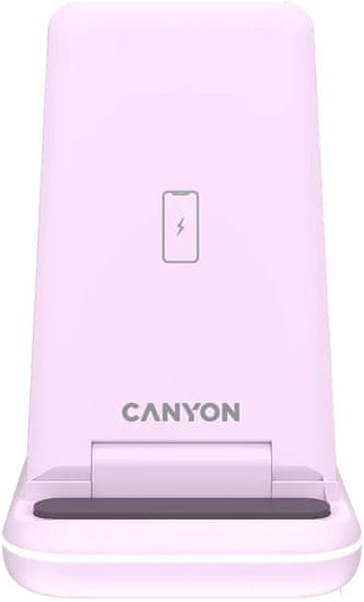 Canyon bezdrátová nabíječka 3v1, růžová